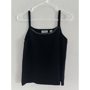 Vintage Lord‎ & Taylor Cashmere Sweater Tank Womens Large Black 90s Preppy Y2K